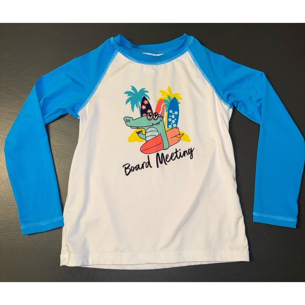 Boys Wonder Nation Toddler Long Sleeve Swim Shirt Size 5T Rash Guard Beach Pool